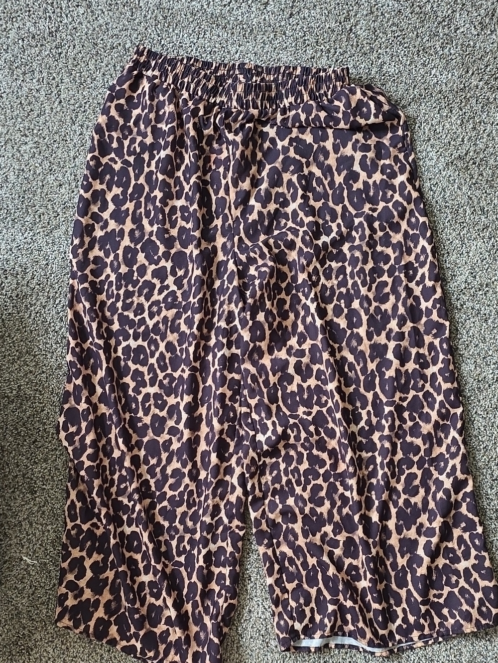 Cider Leopard Print Wide Leg Pants - Black & Brown